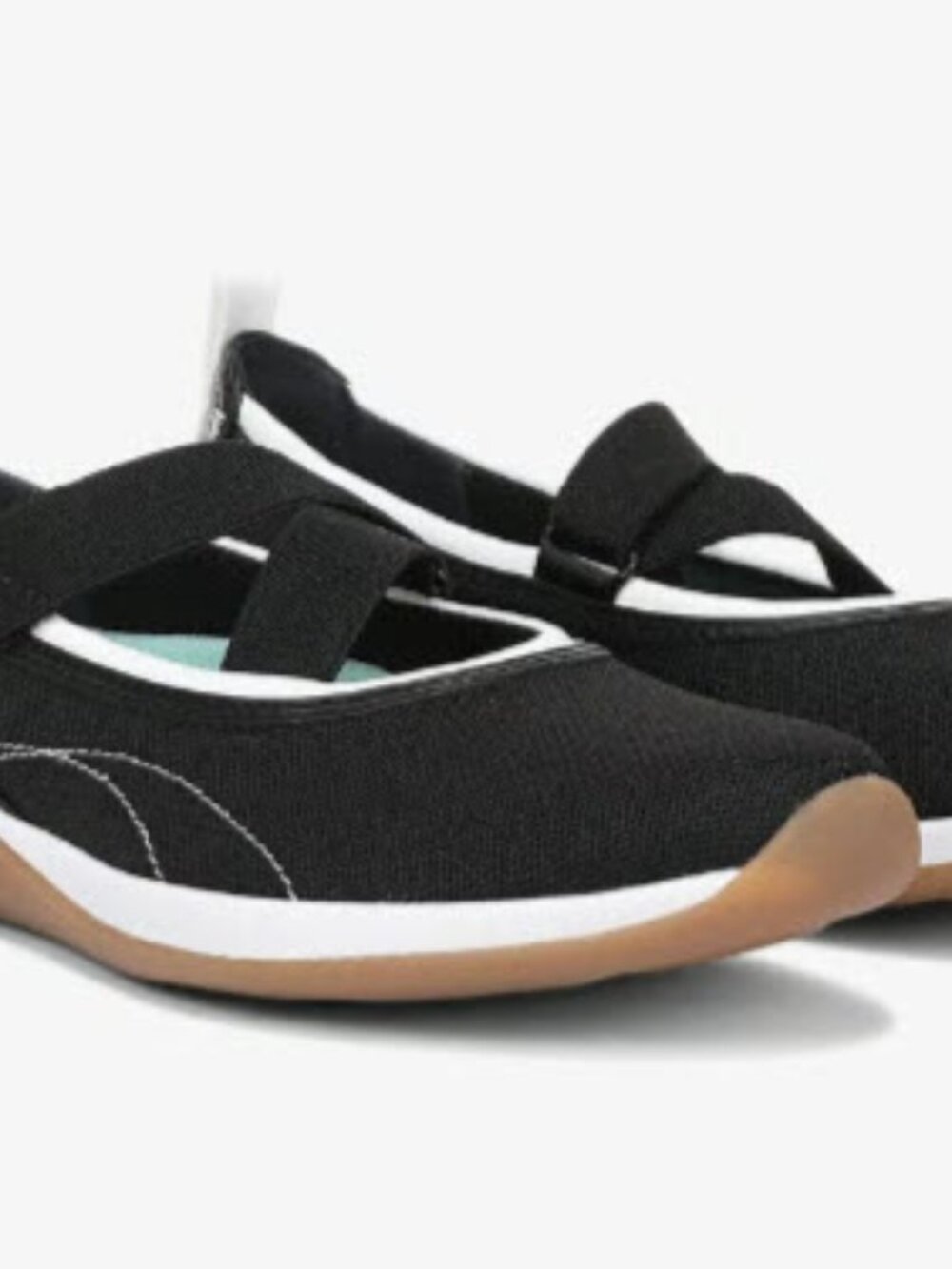 Ryka Era Black Slip-On Mary Jane Sneakers with Mint Insole